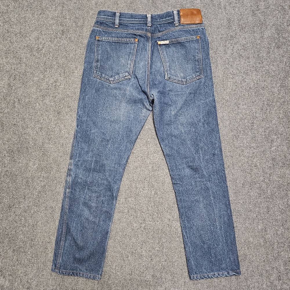 Topo Designs Jeans Pants Mens 31x28 Denim Blue Jeans Button Fly Straight Leg